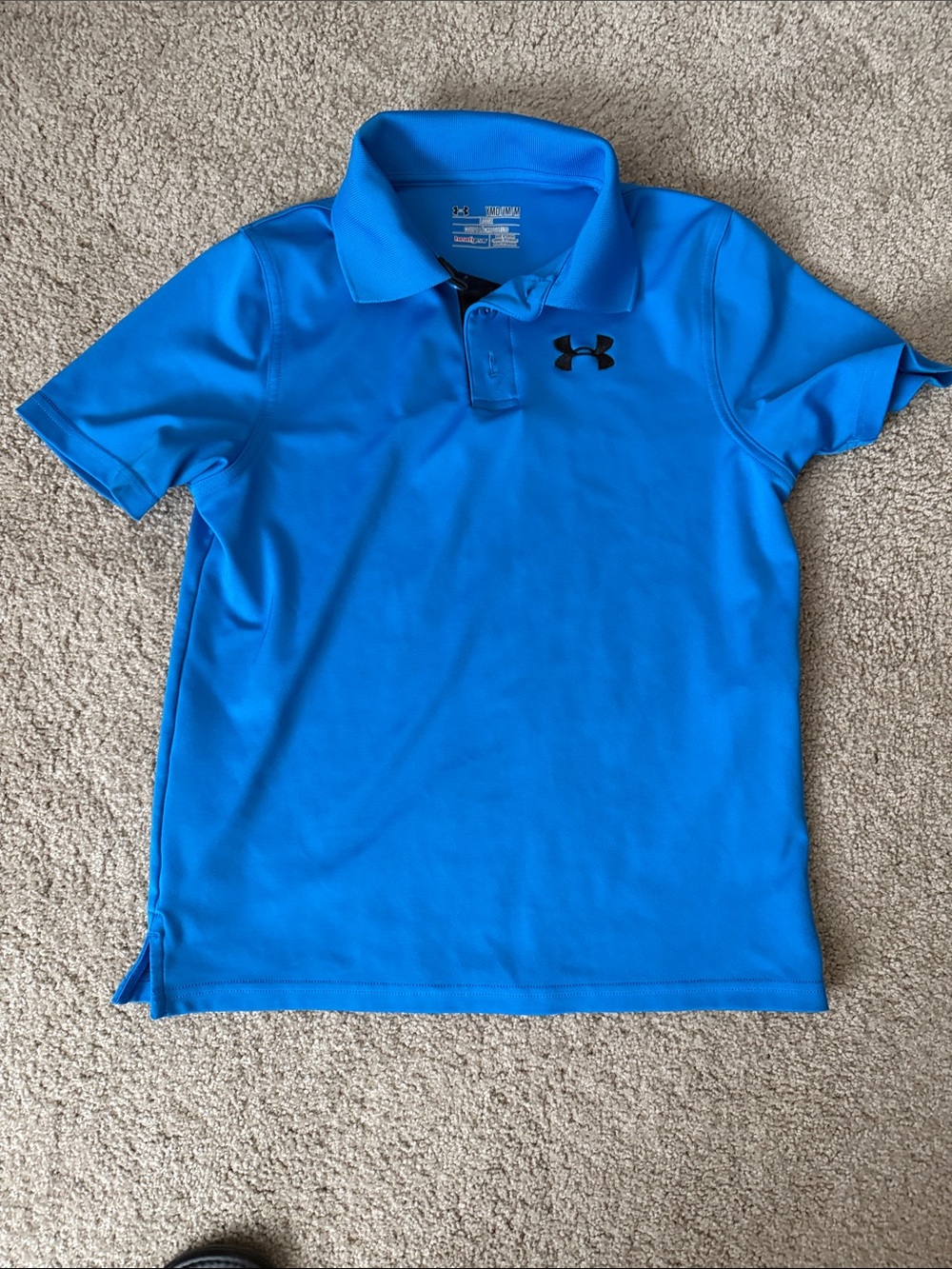 Under Armour Electric Blue Golf Polo with Black Logo